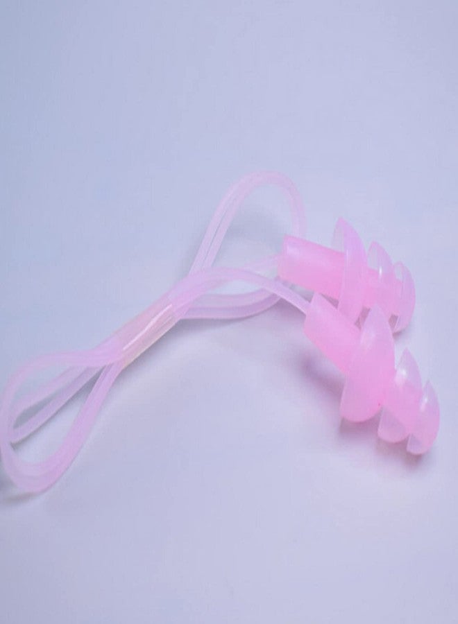 فلاي يو إس أيه FZBNSRKO 20 قطعة (10 أزواج) سدادات أذن سيليكون للسباحة، سدادات أذن ناعمة ذات حواف، سدادات أذن مزودة بخيط للسباحة، لون وردي - Image 4